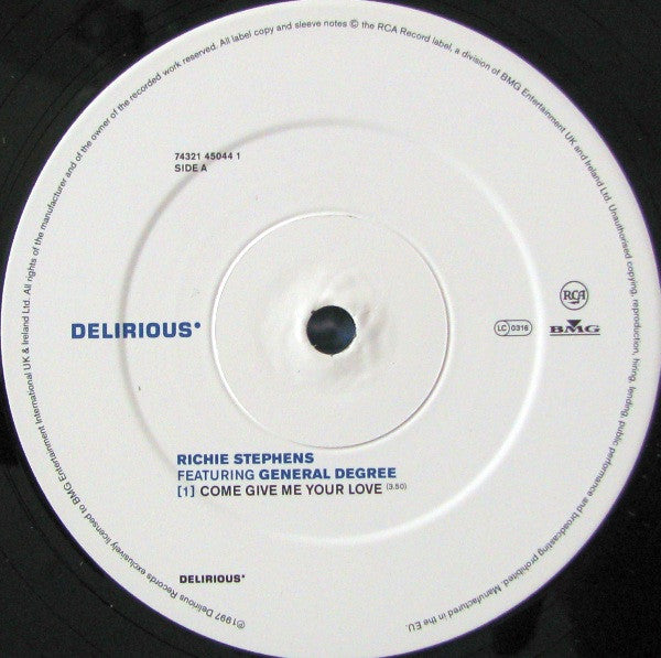 Richie Stephens Featuring General Degree : Come Give Me Your Love (12")