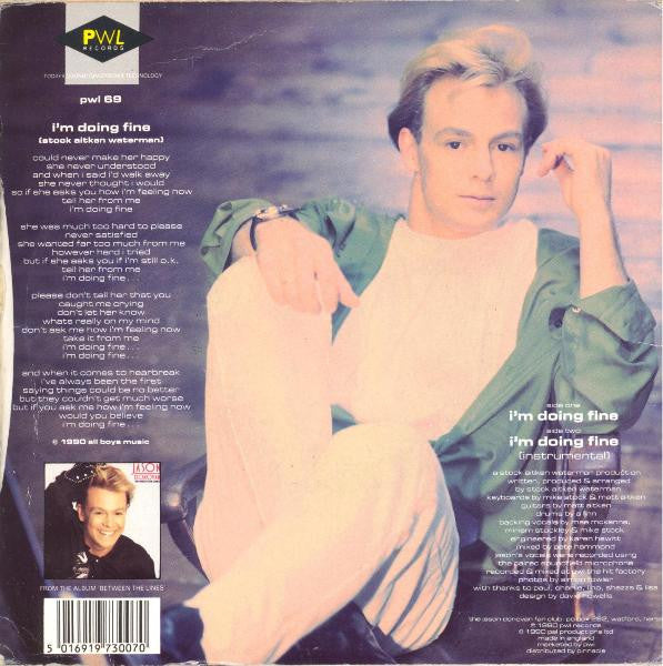 Jason Donovan : I'm Doing Fine (7", Single)