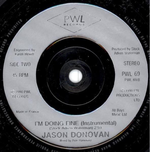 Jason Donovan : I'm Doing Fine (7", Single)