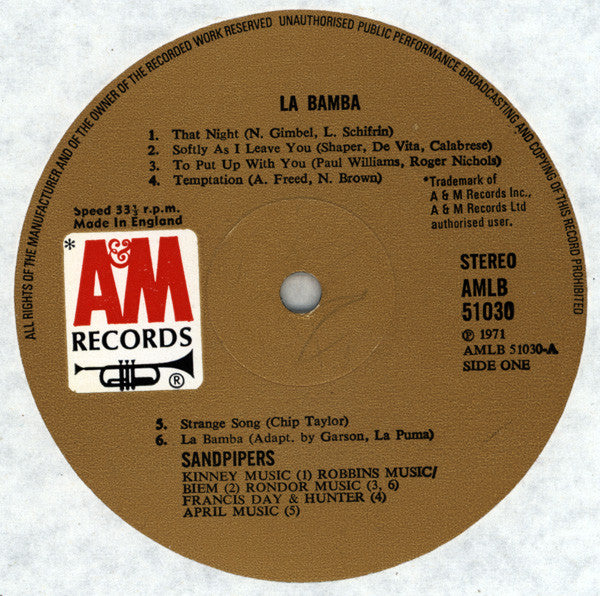 Sandpipers* : La Bamba (LP, Album, Comp)