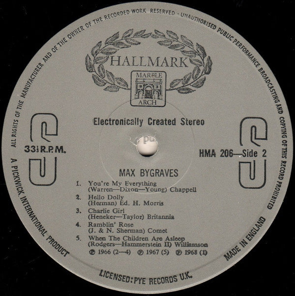 Max Bygraves : Max Bygraves (LP, Comp, RM)