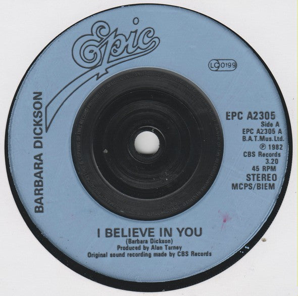 Barbara Dickson : I Believe In You (7", Single)