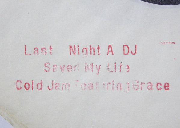 ColdJam Featuring Grace (4) : Last Night A DJ Saved My Life (12", W/Lbl)