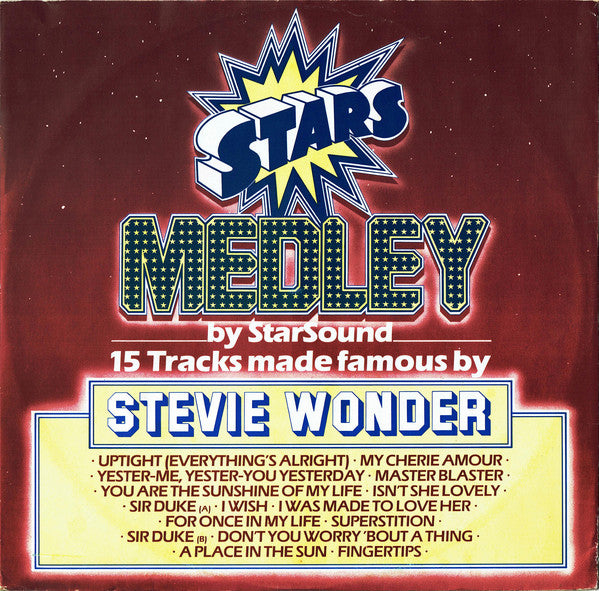 Stars On 45 : Stars On Stevie (12", Single)