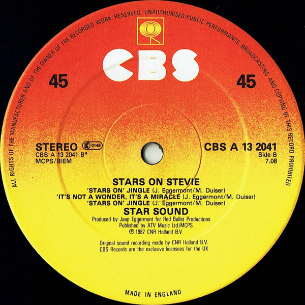 Stars On 45 : Stars On Stevie (12", Single)