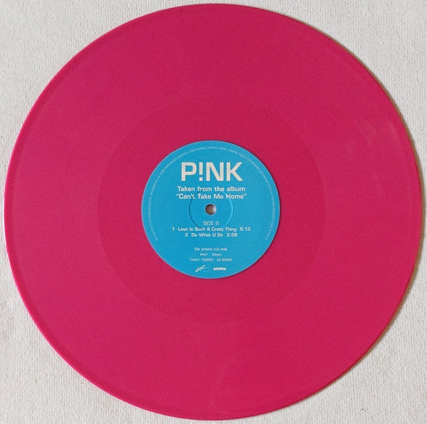 P!nk : Taken From The Album "Can't Take Me Home" (12", Promo, Smplr, Pin)