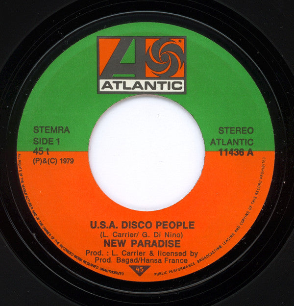 New Paradise : U.S.A. Disco People (7")