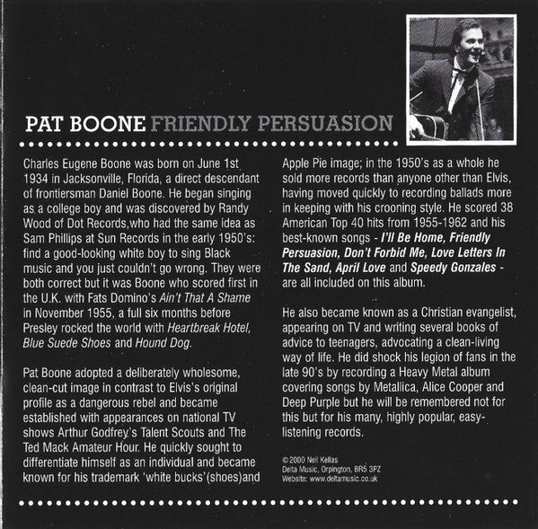 Pat Boone : Friendly Persuasion (CD, Comp)