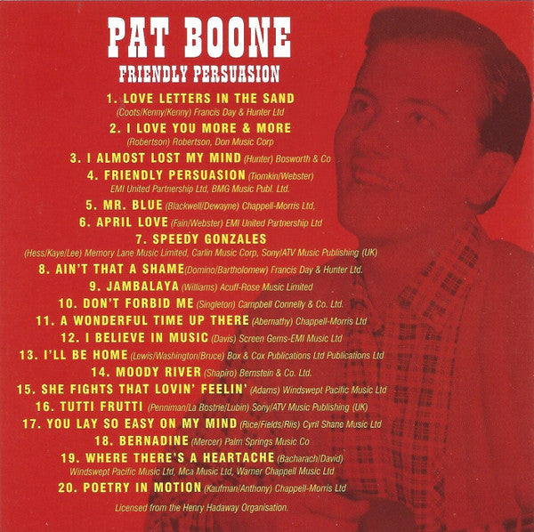 Pat Boone : Friendly Persuasion (CD, Comp)