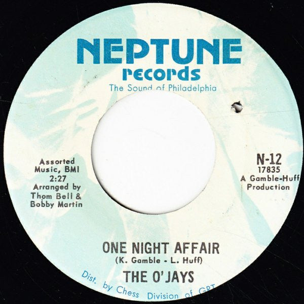 The O'Jays : One Night Affair / There's Someone (Waiting Back Home) (7", Single)