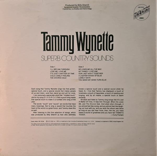 Tammy Wynette : Superb Country Sounds (LP, Album, RE)