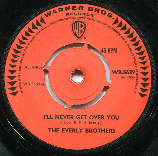 Everly Brothers : I'll Never Get Over You (7")