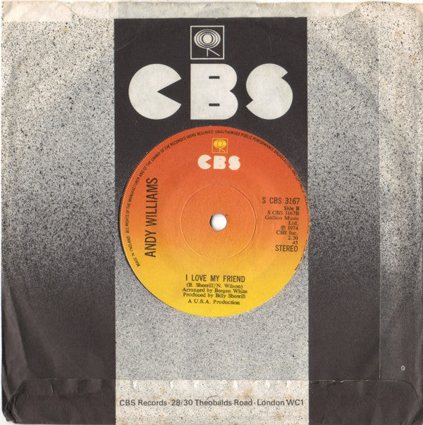 Andy Williams : You Lay So Easy On My Mind (7")