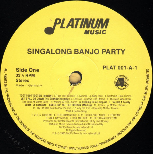 Unknown Artist : Singalong Banjo Party (2xLP, Gat)