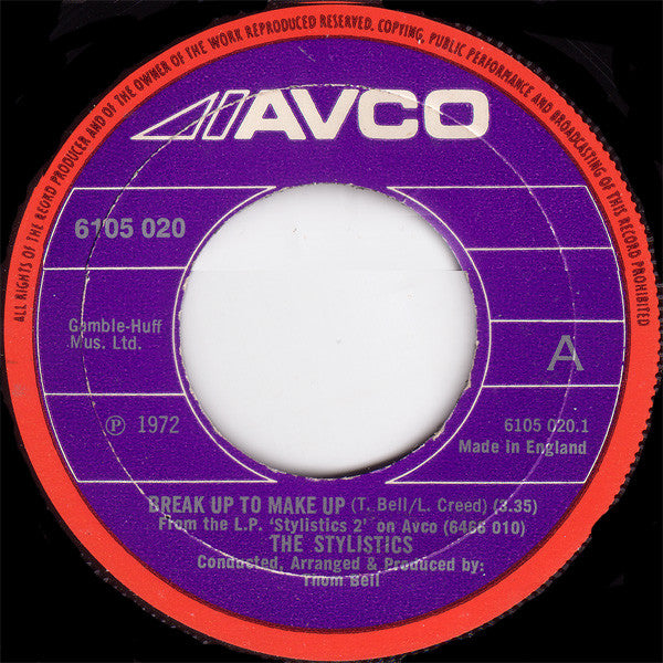The Stylistics : Break Up To Make Up (7", Single, Pap)