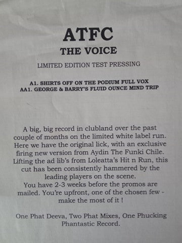 ATFC : The Voice (12", W/Lbl)