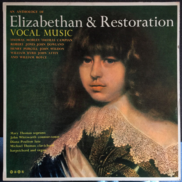 Mary Thomas And John Whitworth : An Anthology Of Elizabethan & Restoration Vocal Music (LP)