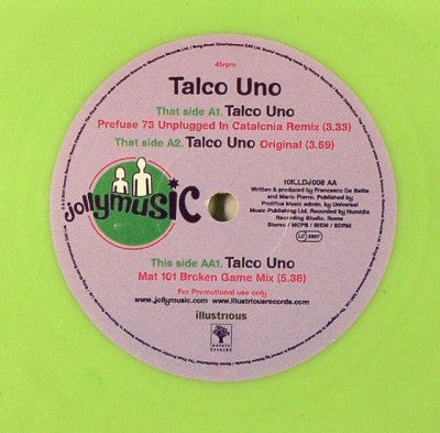 Jollymusic : Talco Uno (10", Promo, Gre)