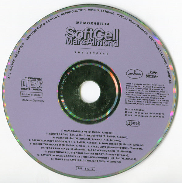 Soft Cell / Marc Almond : Memorabilia - The Singles (CD, Comp)