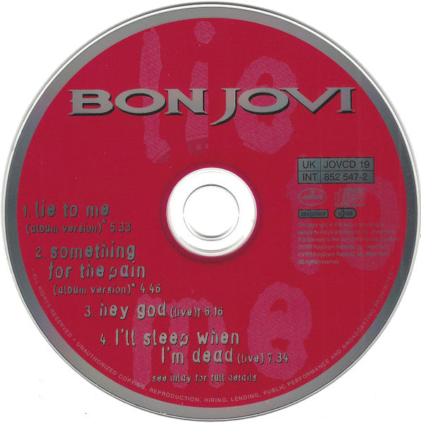 Bon Jovi : Lie To Me (CD, Single)