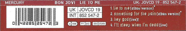 Bon Jovi : Lie To Me (CD, Single)