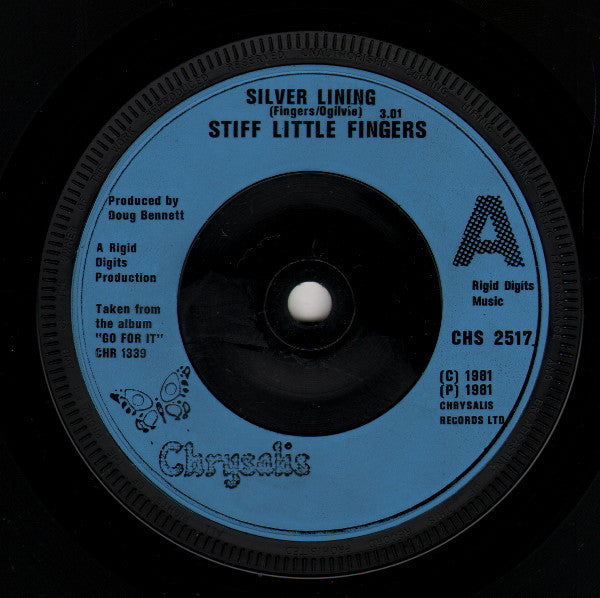 Stiff Little Fingers : Silver Lining (7", Single, Blu)