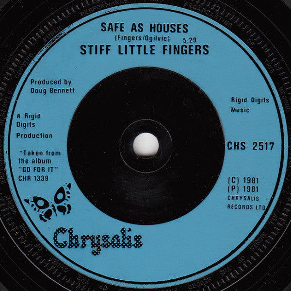 Stiff Little Fingers : Silver Lining (7", Single, Blu)