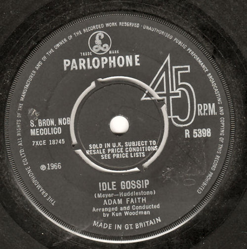 Adam Faith : Idle Gossip (7", Single)