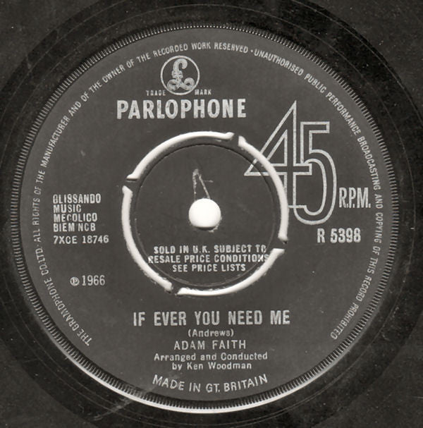 Adam Faith : Idle Gossip (7", Single)