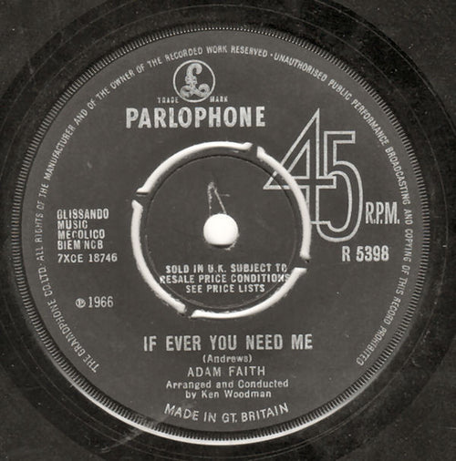 Adam Faith : Idle Gossip (7", Single)