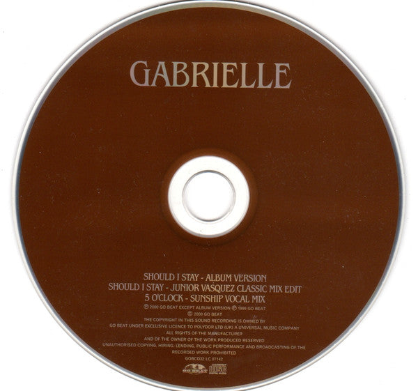 Gabrielle : Should I Stay (CD, Single)