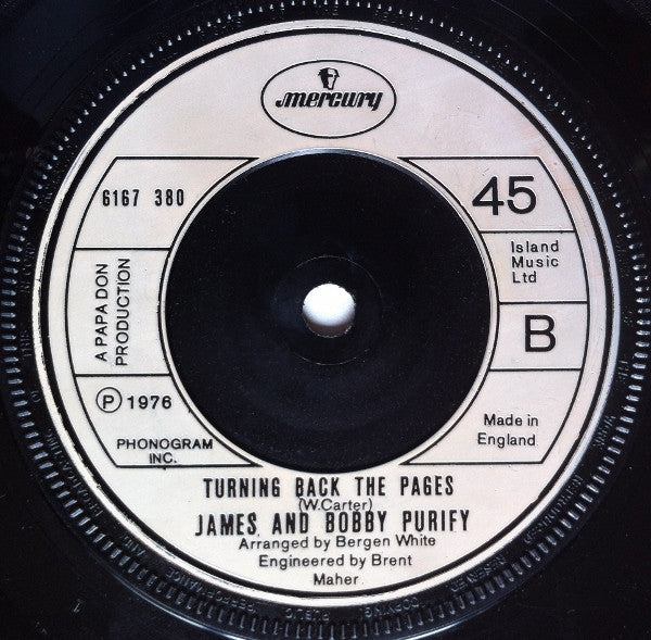 James & Bobby Purify : Morning Glory  (7", Single)