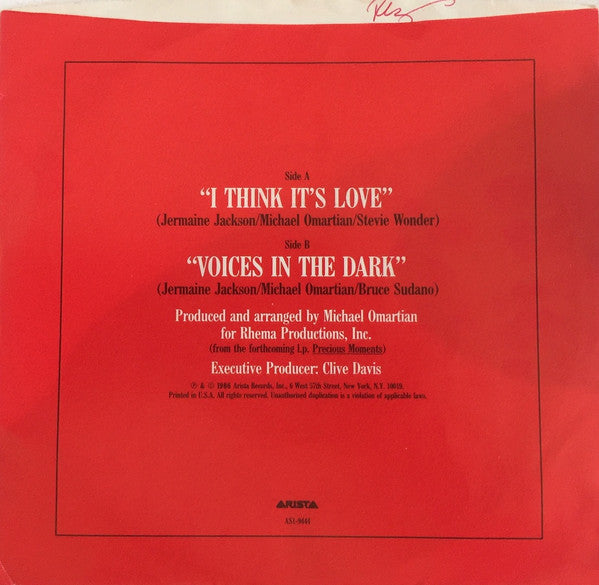 Jermaine Jackson : I Think It's Love (7", Single)