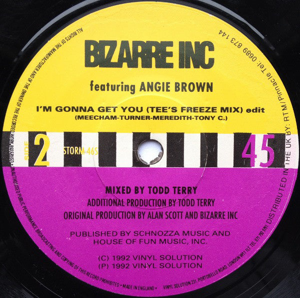 Bizarre Inc Featuring Angie Brown : I'm Gonna Get You (7", Single)