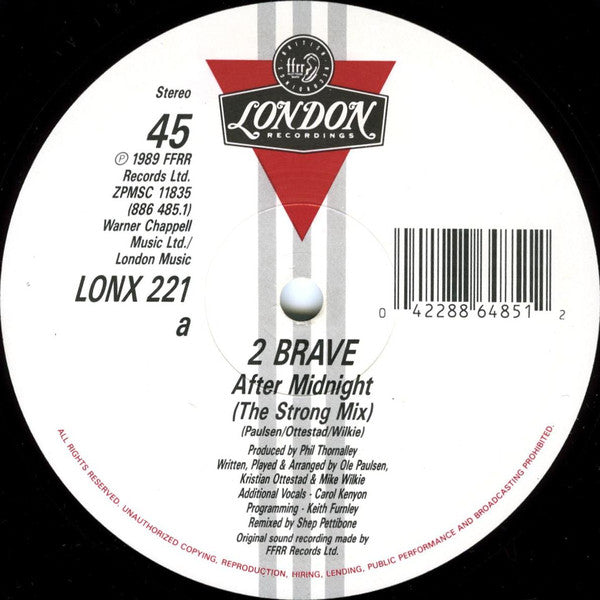 2 Brave : After Midnight (12", Single)