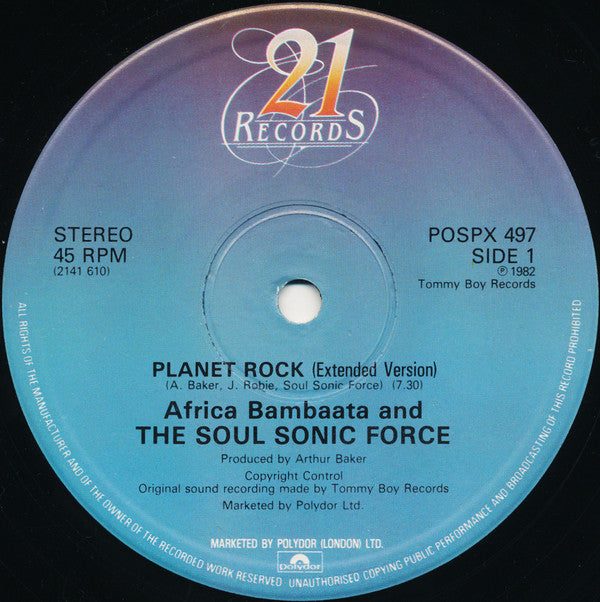 Africa Bambaata And The Soul Sonic Force* : Planet Rock (12", Single)