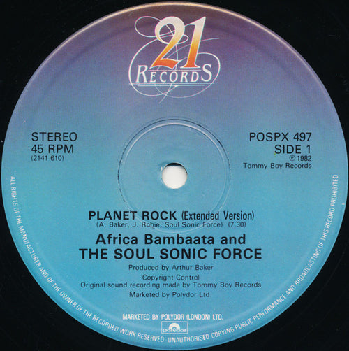 Africa Bambaata And The Soul Sonic Force* : Planet Rock (12", Single)