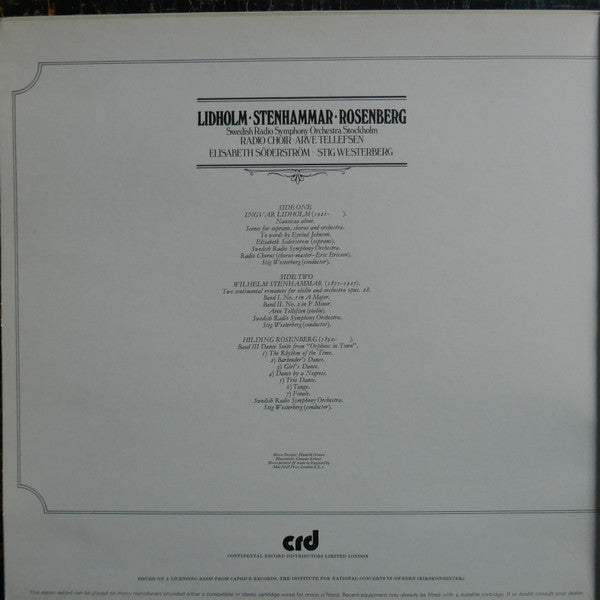 Ingvar Lidholm, Wilhelm Stenhammar, Hilding Rosenberg : Nausicaa Alone / Two Sentimental Romances For Violin And Orchestra Op. 28 (LP, RE)
