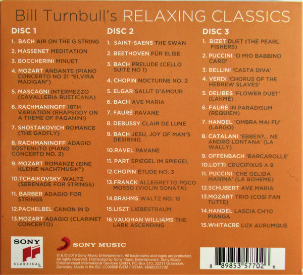 Bill Turnbull (2) : Bill Turnbull's Relaxing Classics (3xCD, Comp)
