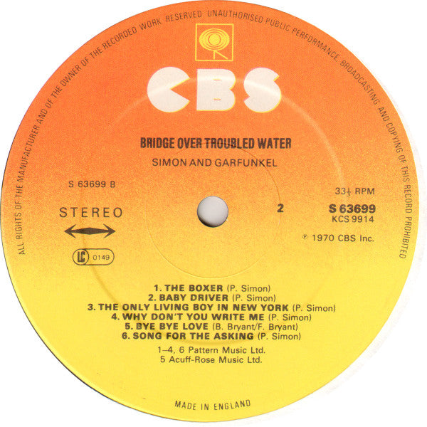 Simon & Garfunkel : Bridge Over Troubled Water (LP, Album, RE, Ast)