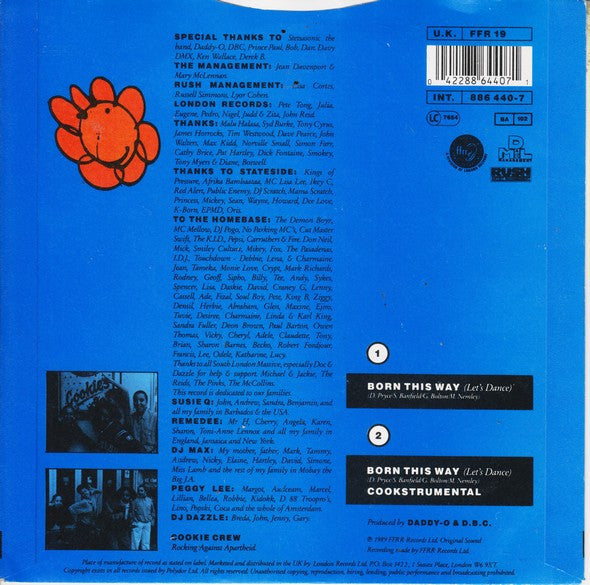 The Cookie Crew : Born This Way (Let's Dance) (7", Single, Sil)