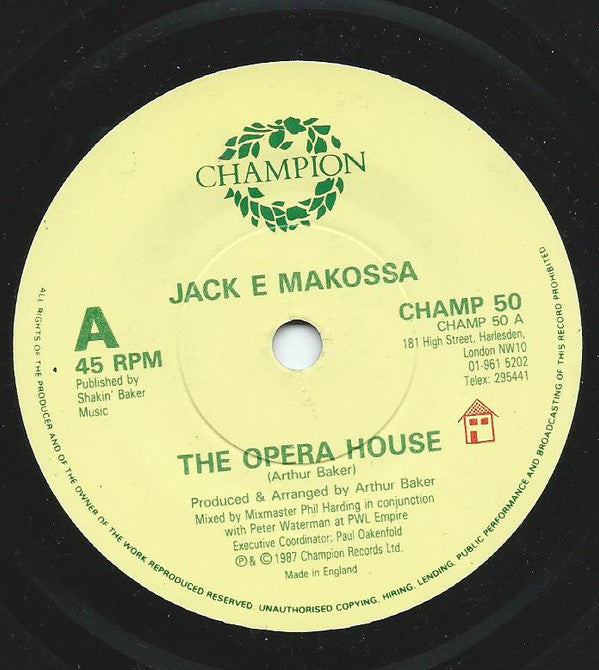 Jack E Makossa : The Opera House (7")
