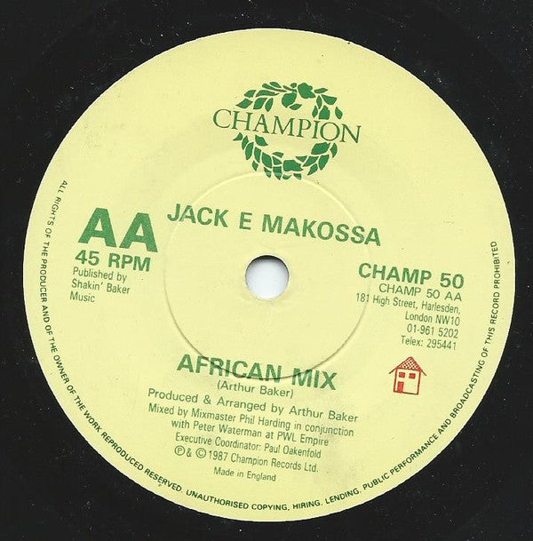 Jack E Makossa : The Opera House (7")