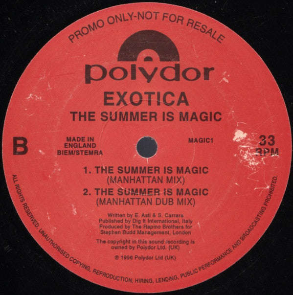 Exotica (3) : The Summer Is Magic (12", Promo)