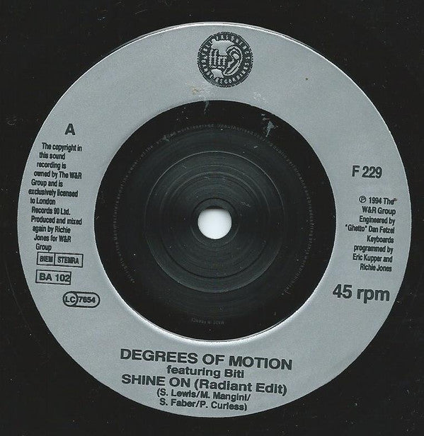 Degrees Of Motion : Shine On (7", Single)