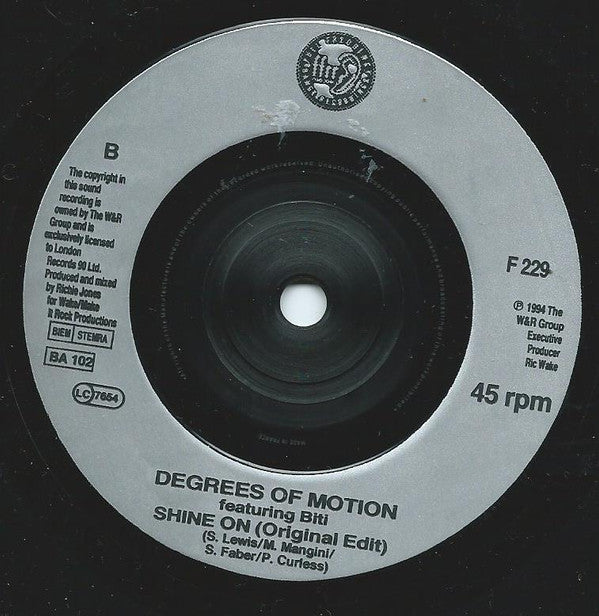 Degrees Of Motion : Shine On (7", Single)