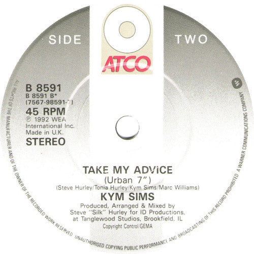 Kym Sims : Take My Advice (7", Single)