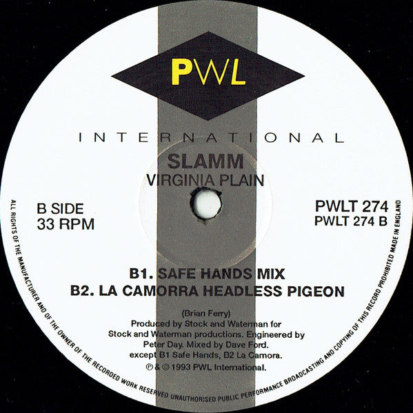 Slamm : Virginia Plain (12", Single)