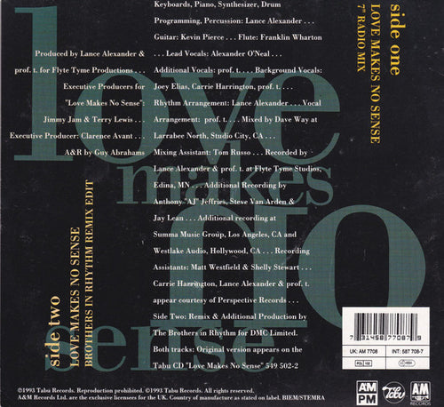 Alexander O'Neal : Love Makes No Sense (7")