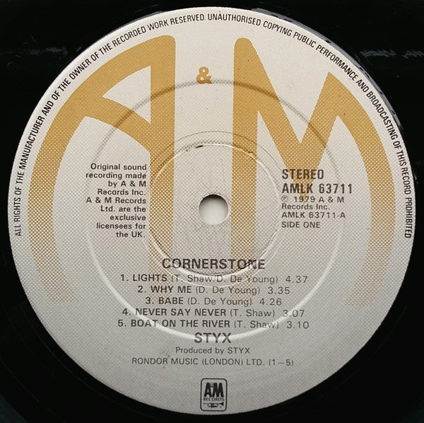 Styx : Cornerstone (LP, Album, Gat)
